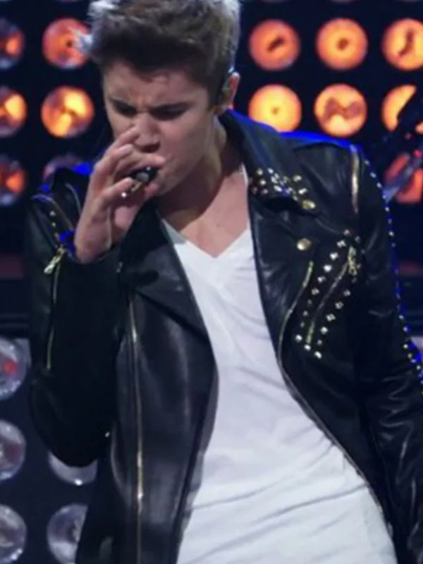 Justin Bieber Studded Leather Jacket
