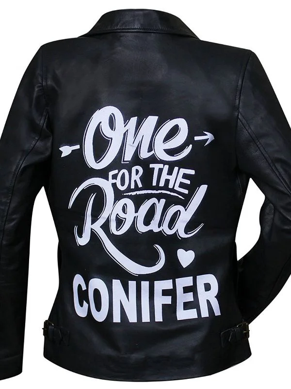 Back Side Printed Alex Turner Conifer Black Leather Jacket