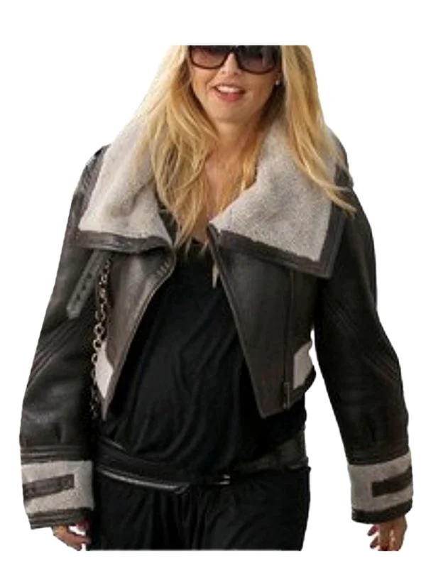 Rachel Zoe B3 Aviator Real Shearling Fur Jacket