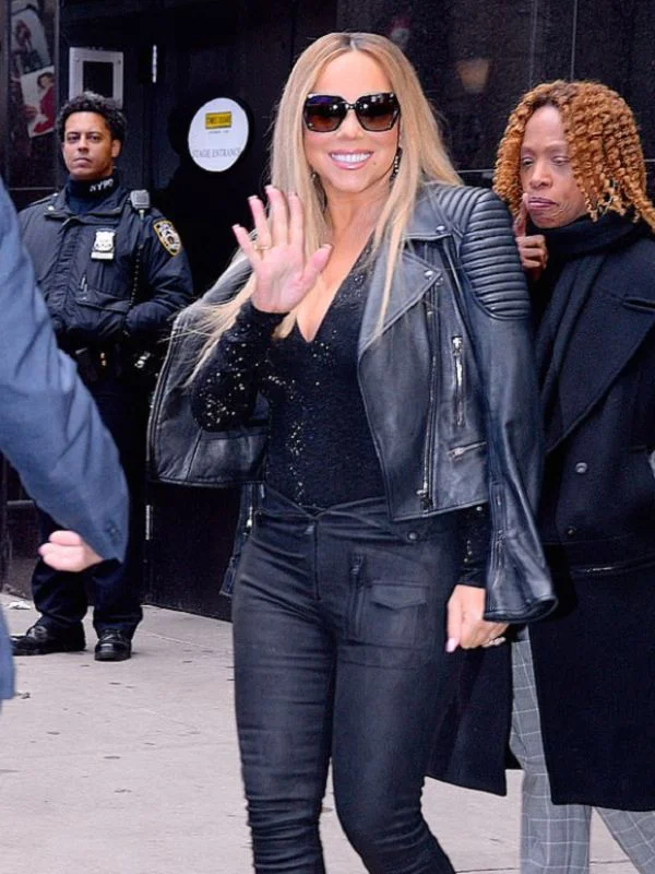 Rocks Hot Mariah Carey Black Leather Jacket