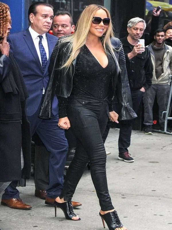 Rocks Hot Mariah Carey Black Leather Jacket