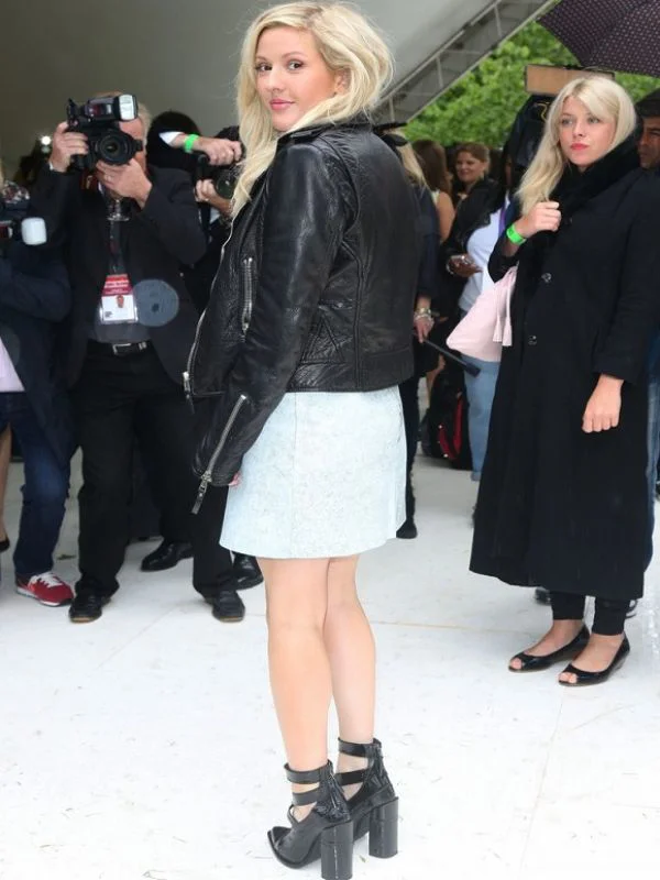 Ellie Goulding Black Leather Jacket with Fur Collar is truly outstanding and astounding that has been produced using 100% Real Leather. 