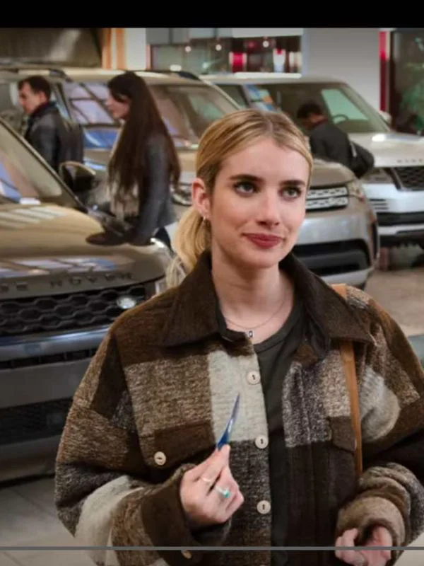 Emma Roberts Holidate Sloane Plaid Jacket