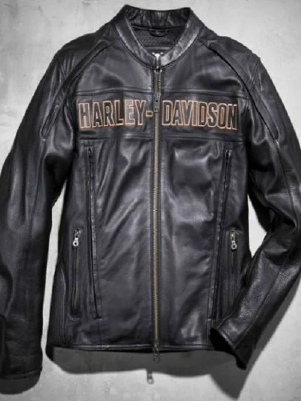 Harley Davidson Men Black Biker Jacket 