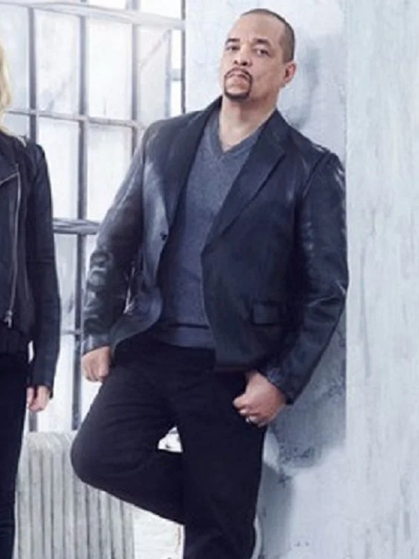 Law & Order Special Victims Unit Ice-T Black Leather Jacket
