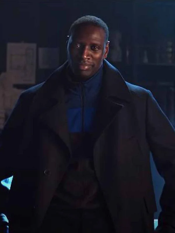 TV-Show Arsene Lupin Omar Sy Black Wool Coat
