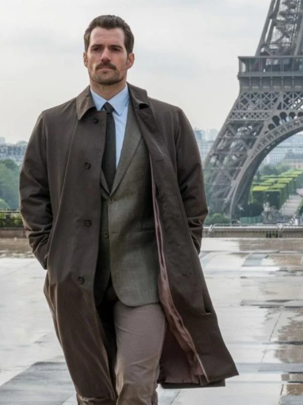 Movie Mission Impossible Fallout Henry Cavill Trench Cotton Coat