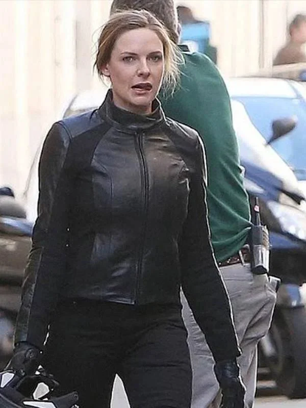 MI6 Rebecca Ferguson Black Motorcycle leather Jacket