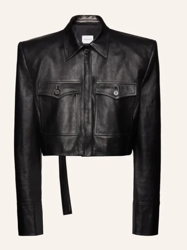 Elsa Hosk Black Leather Jacket