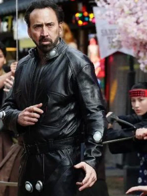Nicolas Cage Prisoners of the Ghostland Hero Black Sheepskin Leather Jacket 