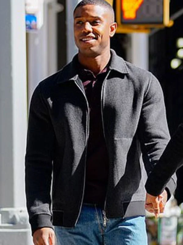 Michael B Jordan Journal for Jordan Black Wool Coat