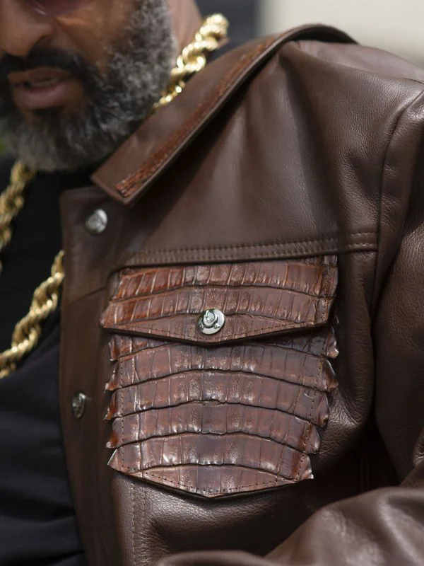 New Men desing Brown Leather Jacket