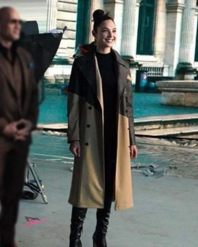 Red Notice Gal Gadot Cotton Trench Coat