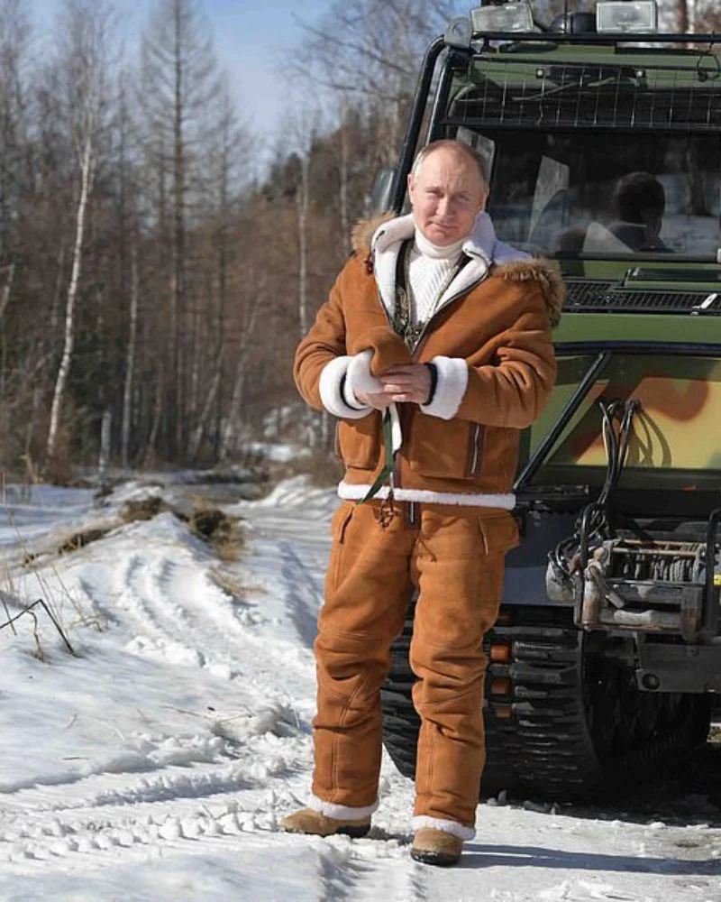 Russian president Vladimir Putin suede leather Jacket