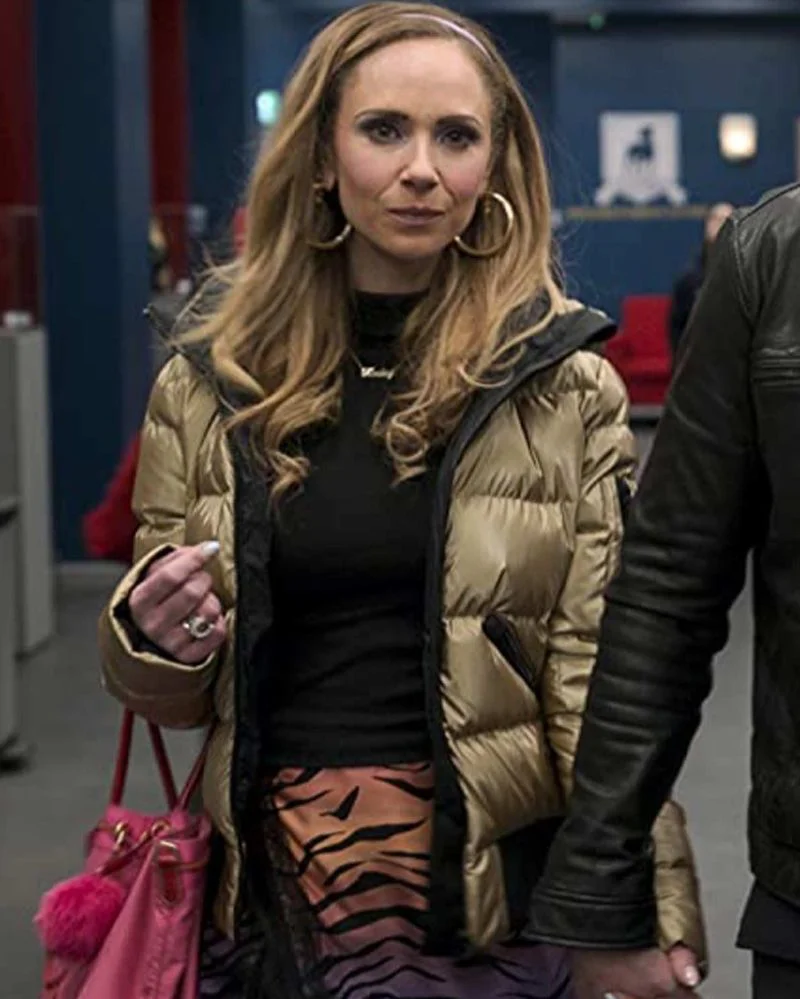 Juno Temple tv Show Ted Lasso Keeley’s Gold Puffer Jacket