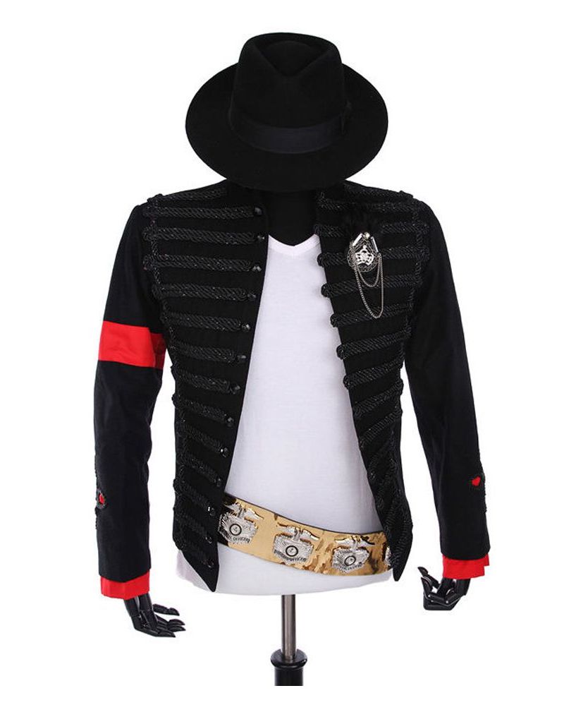 MJ Michael Jackson Award Ceremony Hussars Black Cotton Jacket 