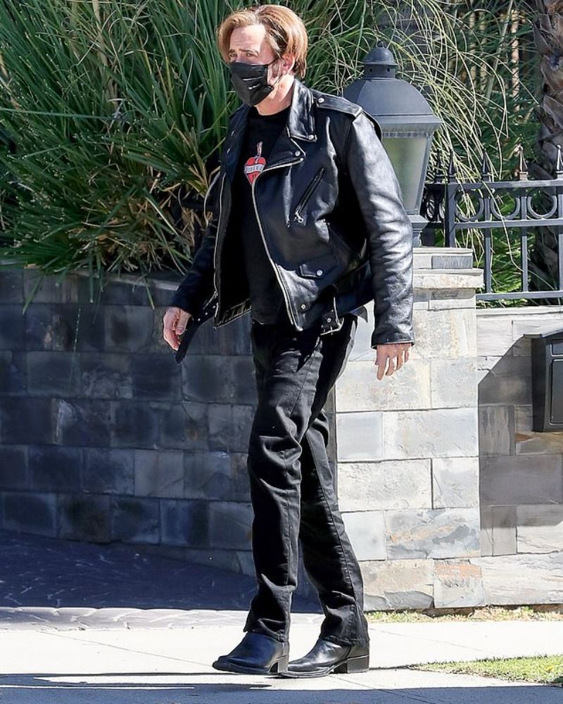  Nicolas Cage 2022 Black Leather Jacket