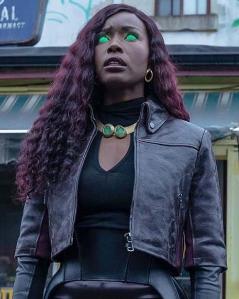 Titans Anna Diop Cropped Leather Jacket