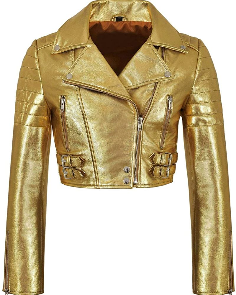 Metallic leather jacket