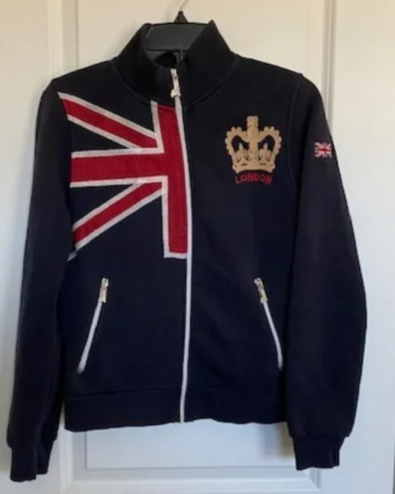 Buy Nas London England Full Zip Jacket with Union Jack Patch and Crown Logo