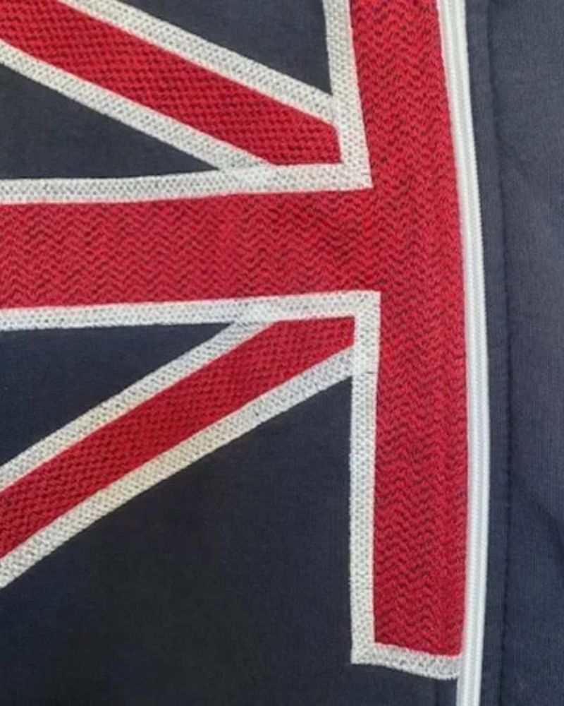 with Union Jack Patch and Crown Logo
