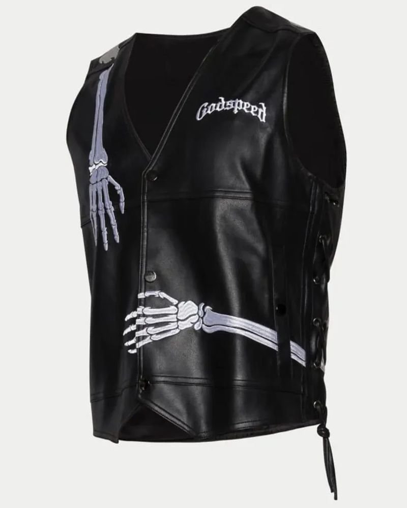 R.O.D God Speed Black Leather Vest