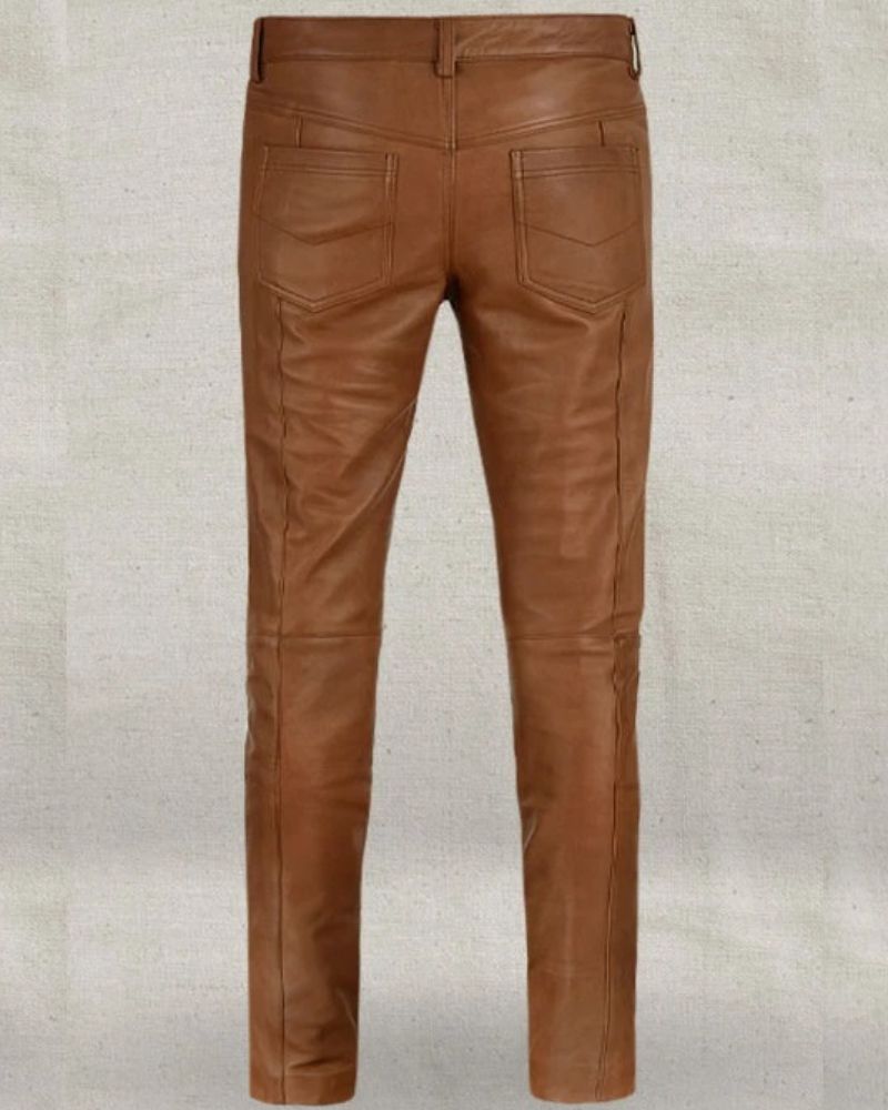 Log Cabin Brown Wax Noach Leather Pant