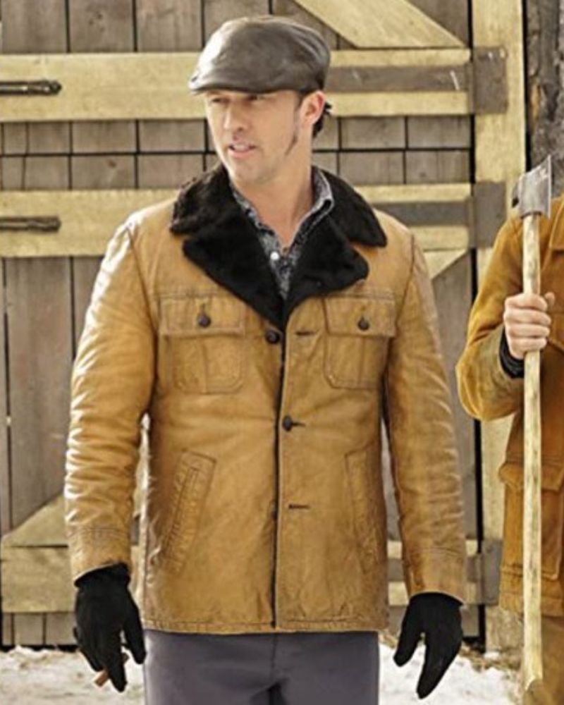 Jeffrey Dodd Gerhardt's Fargo Black Fur Collar Leather Jacket