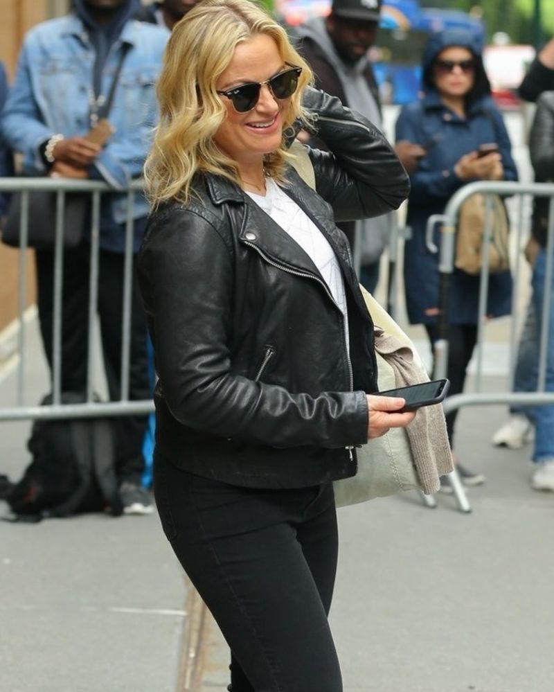 Amy Poehler Black Leather Jacket