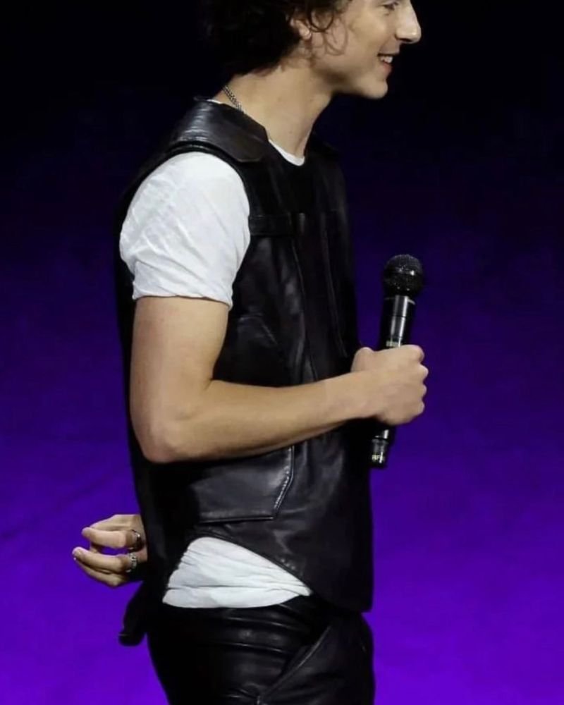 Timothée Chalamet Black Vest