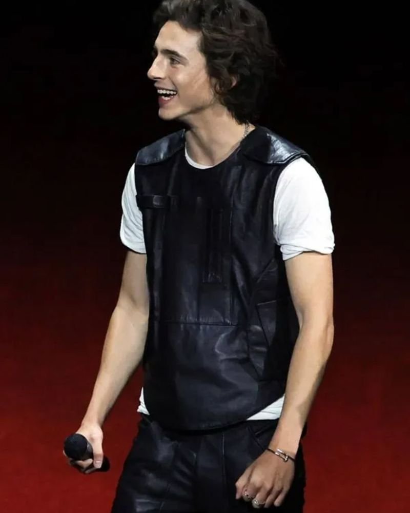 Timothée Chalamet Black Vest