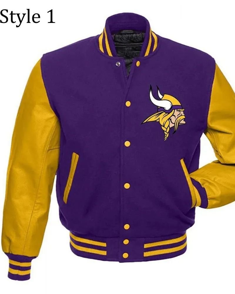 Minnesota Vikings ellow Letterman Jacket