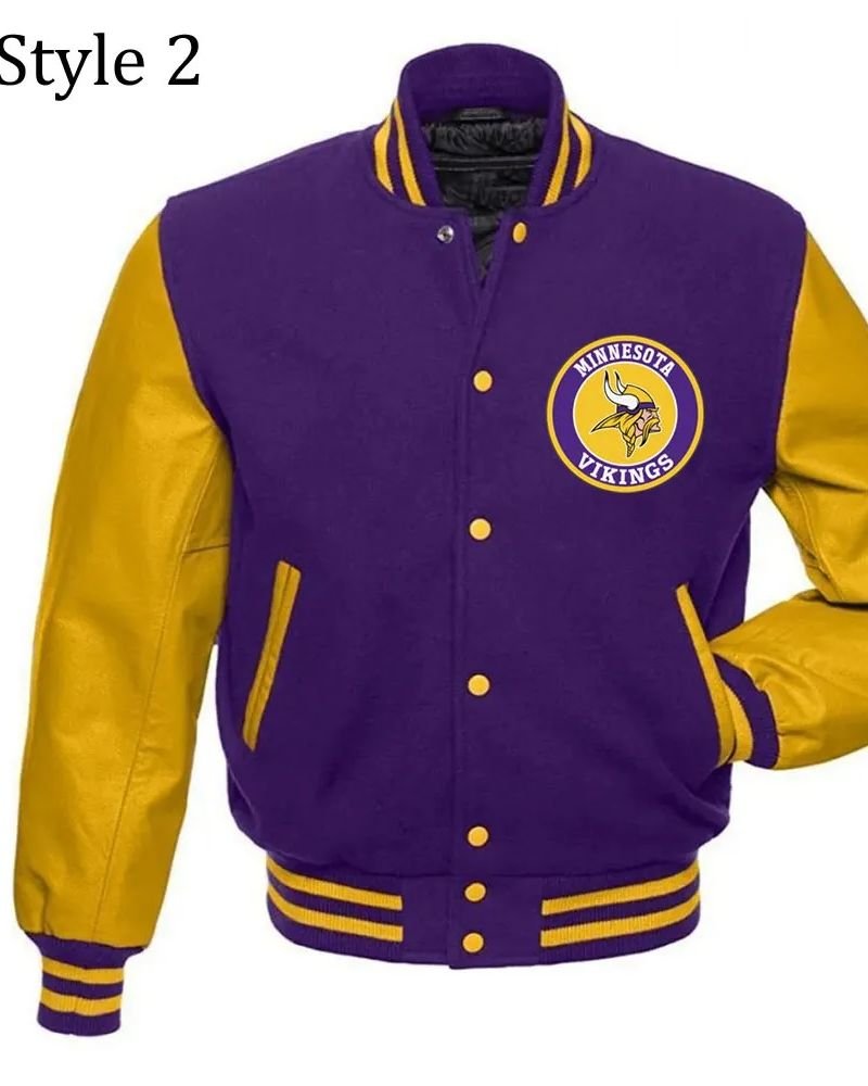 Minnesota Vikings ellow Letterman Jacket