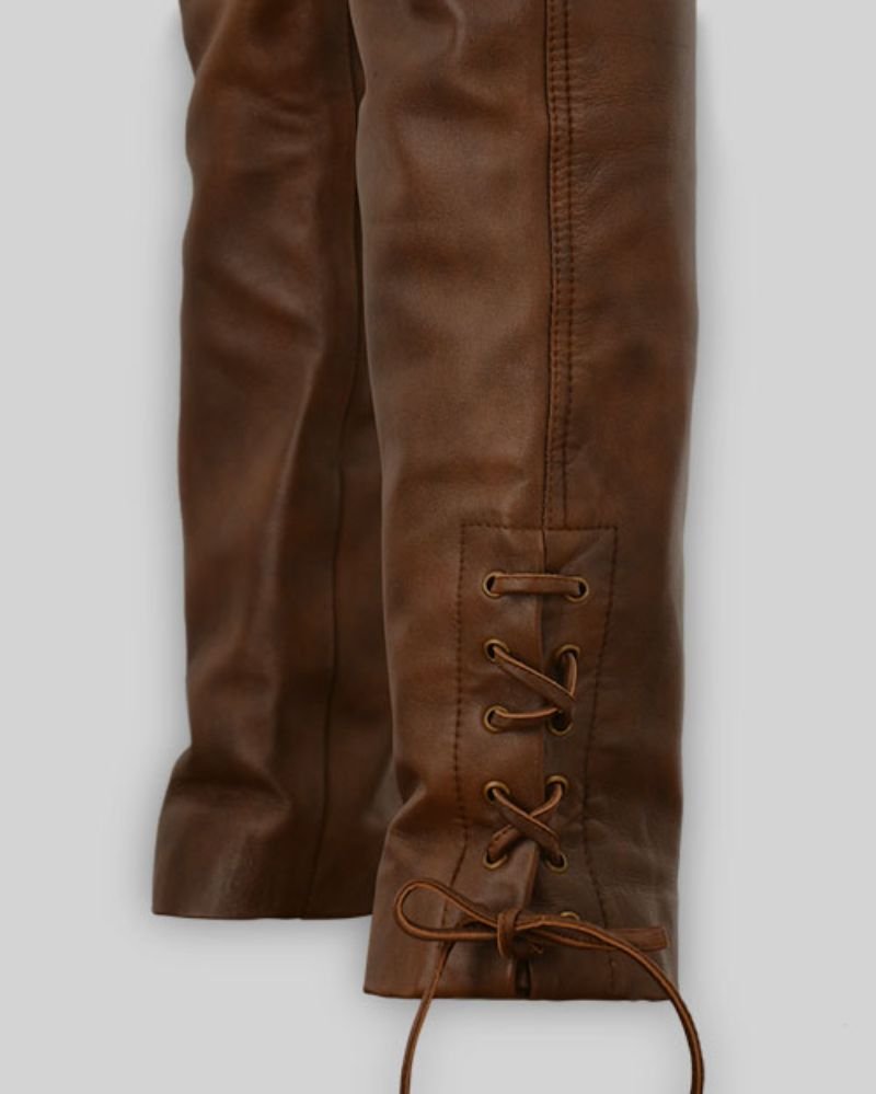 Heritage Western Leather Pants – Lace-Up Style with a Cowboy Soul