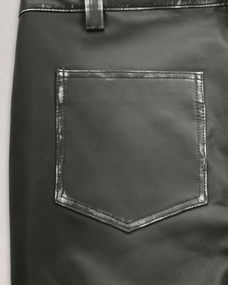 Rubbed Charcoal Leather Pants – Ricky Martin’s Iconic Style Reimagined