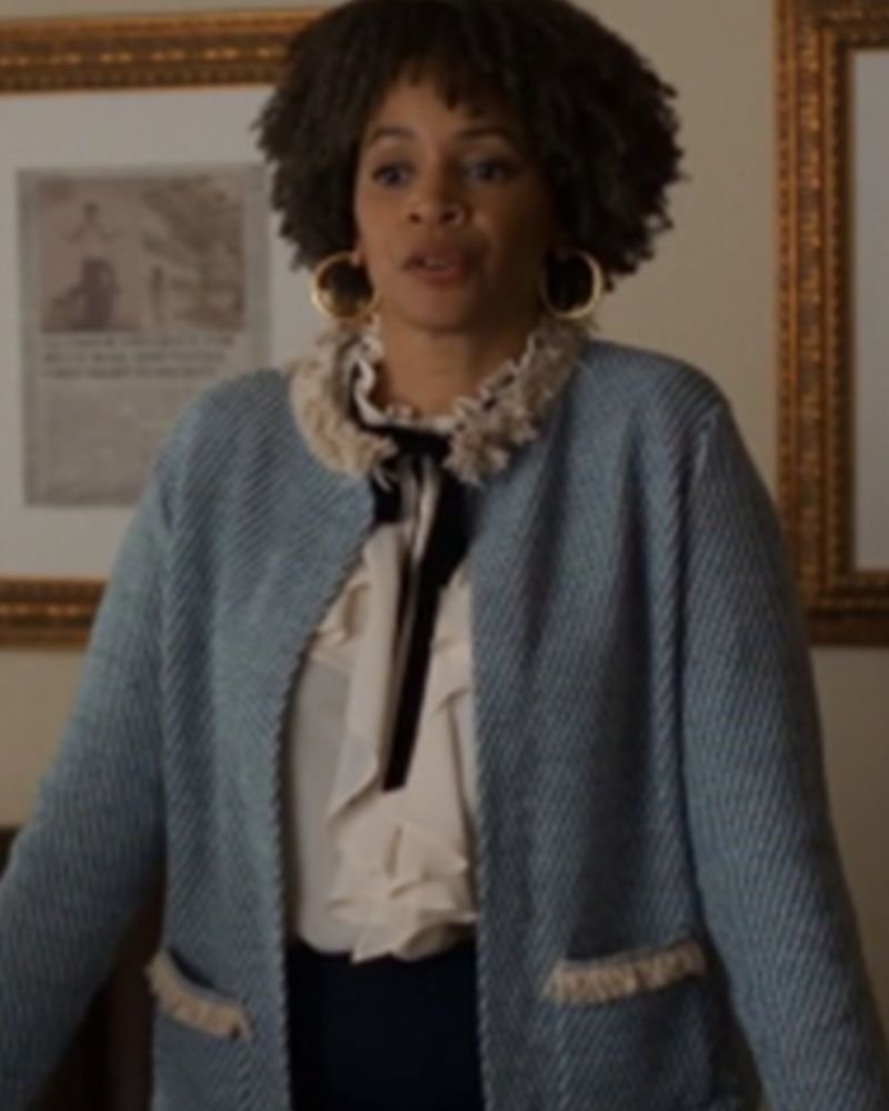 Channel Will Trent’s Unique Look with the Blue Fringe Trim Jacket