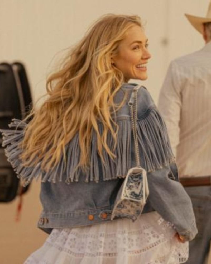 Michelle Randolph-Inspired Landman Fringe Jacket – A Perfect Blend of Western Charm