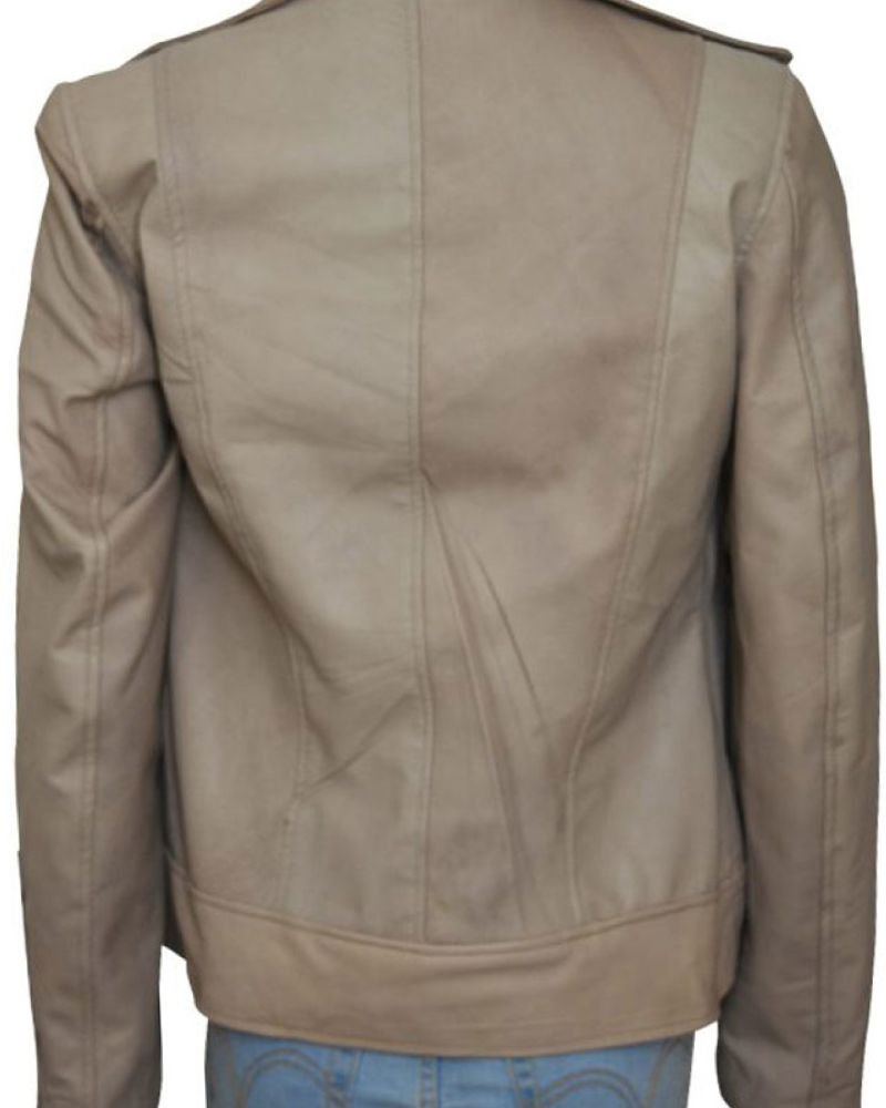 Lucifer TV Series Grey Leather Jacket – Chloe Decker’s Timeless Look