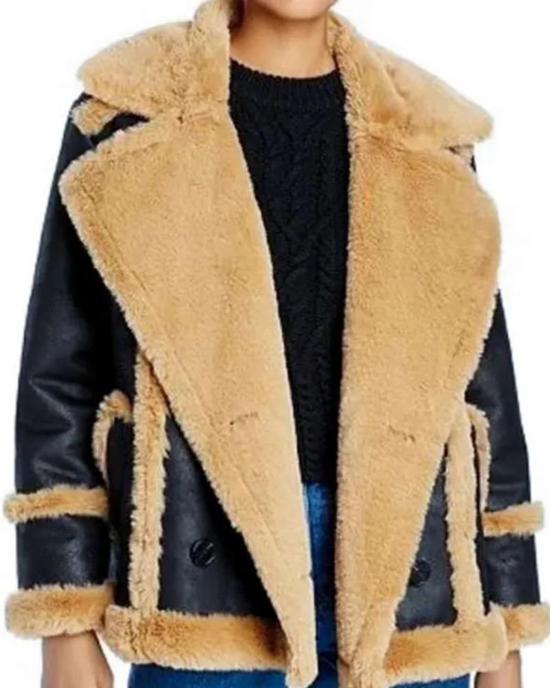 Ted Lasso Sassy Brown Leather Jacket – Elegant Women’s Shearling Fashion