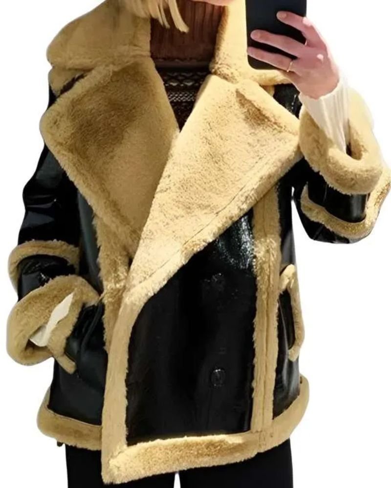 Women’s Shearling Leather Jacket – Inspired by Flo ‘Sassy’ Collins in Ted Lasso