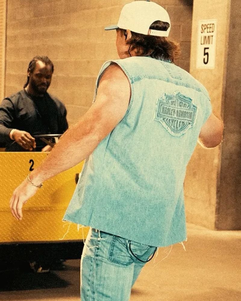 2025 Morgan Wallen Concert Outfit – Iconic Blue Vest Edition