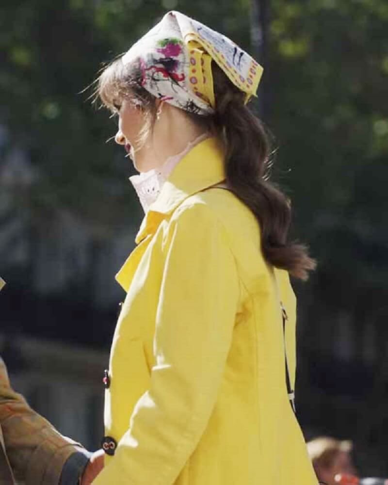 Emily in Paris Celeb Fashion: Lily Collins Yellow Coat