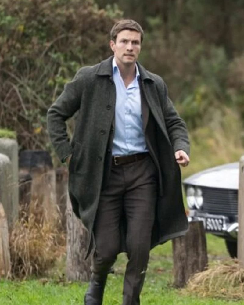 Grey Trench Coat Worn by Leo Suter in Lynley 