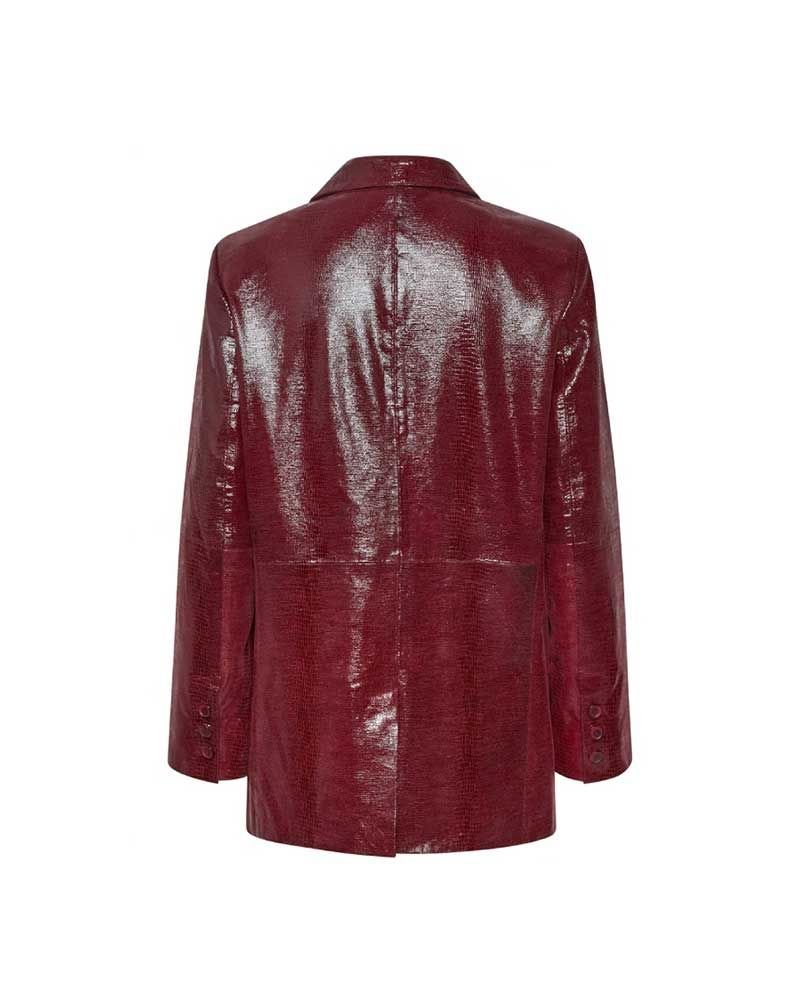 Emily In Paris Camille Razat’s Maroon Leather Blazer – Chic Edition