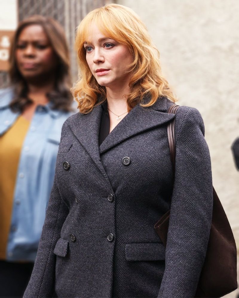 Buy Good Girls Christina Hendricks Grey Wool Coat – Stylish TV Series Outfit