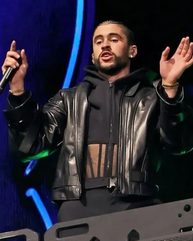 Bad Bunny Coachella Performance Black Jacket – Fashionable Festival Outerwear