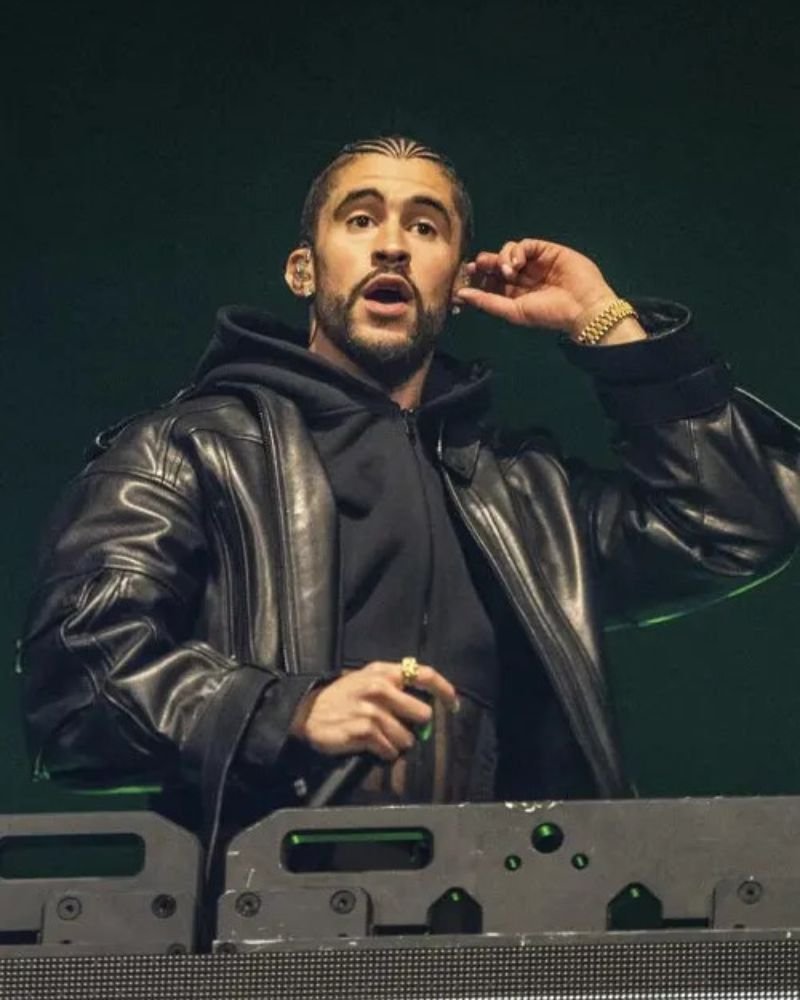 Bad Bunny Black Jacket from Coachella Valley Music & Arts Festival – Iconic Outfit