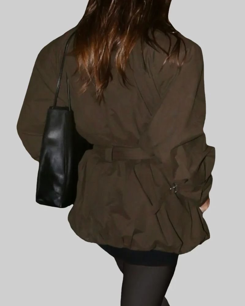 Get the Iconic Hailey Bieber Brown Jacket  Fashionable Casual Look