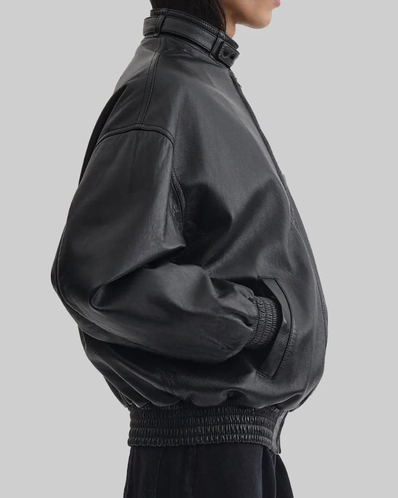 Hailey Bieber Disneyland Black Bomber Jacket  Casual Celebrity Streetwear