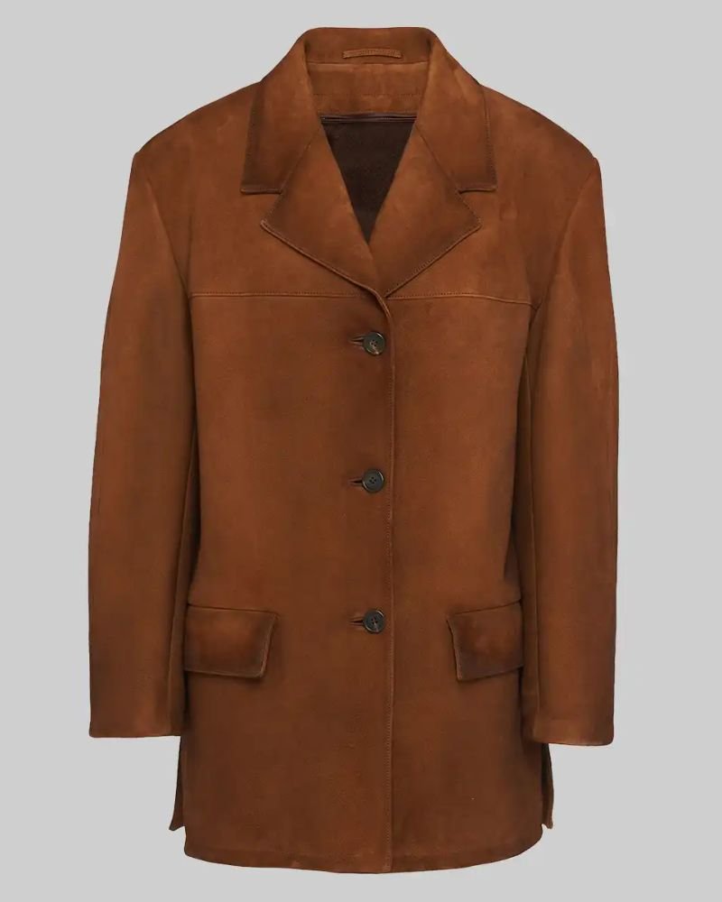 Hailey Bieber Signature Brown Short Leather Coat  Chic Outerwear